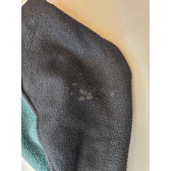 Vtg The North Face Beanie Hat USA Made Black Green Fleece Winter Cap 90s Cuff - Picture 10 of 10